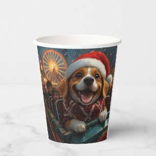Beagle Dog Roller Coaster Christmas Paper Cups