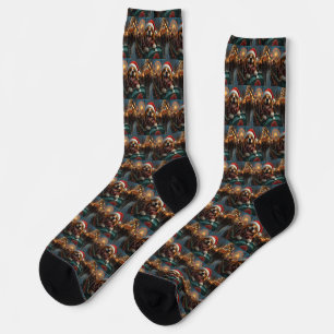 Beagle Dog Roller Coaster Christmas Socks