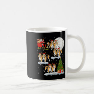 Beagle Dog Santa Sleigh Flying Funny Magical Chris Coffee Mug