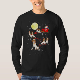 Beagle Dog Santa Sleigh Reindeer Christmas Xmas T-Shirt