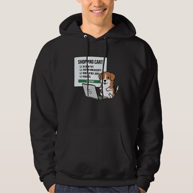 Beagle Dog Shopping Trolley Hoodie (Front)