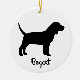 Beagle Dog Silhouette Ceramic Ornament