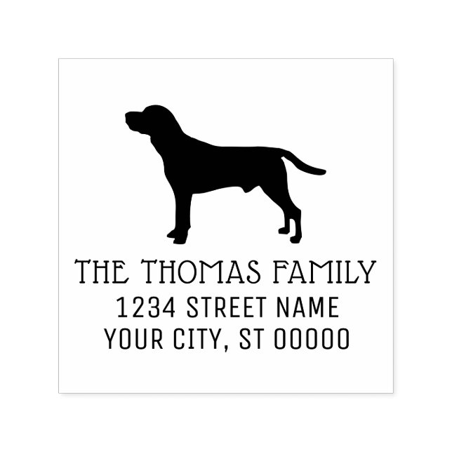 Beagle Dog Silhouette Name Return Address Self-inking Stamp (Design)