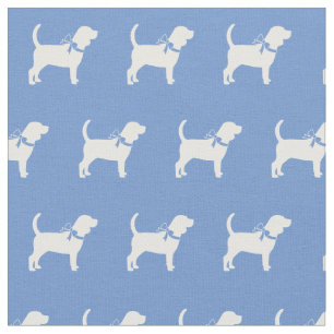 Beagle Dog Silhouette Pet Light Blue Fabric