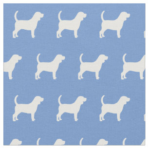 Beagle Dog Silhouette Pet Light Blue Fabric