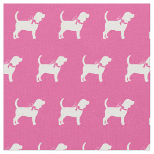 Beagle Dog Silhouette Pet Pink Fabric