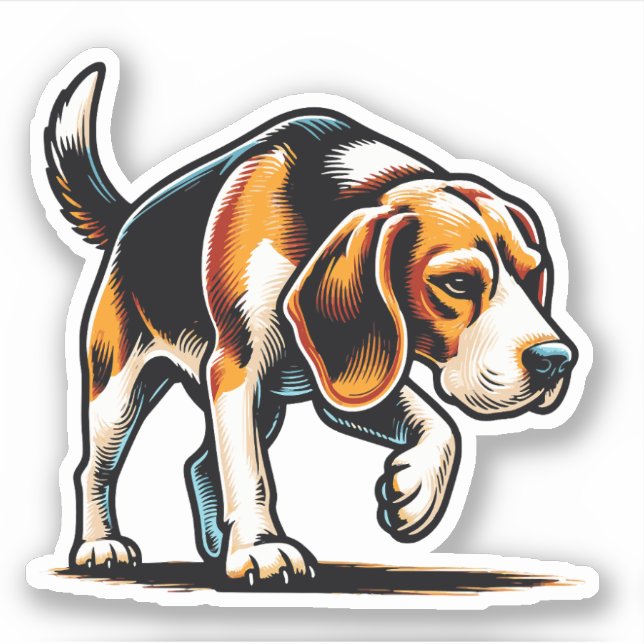 Beagle Dog Sticker (Front)