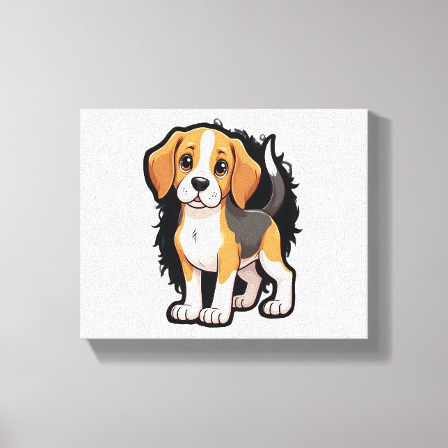 Beagle Dog T Shirt Canvas Print (Front)