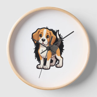 Beagle Dog T Shirt Clock