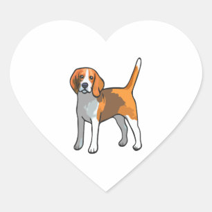 Beagle Dog T Shirt Heart Sticker