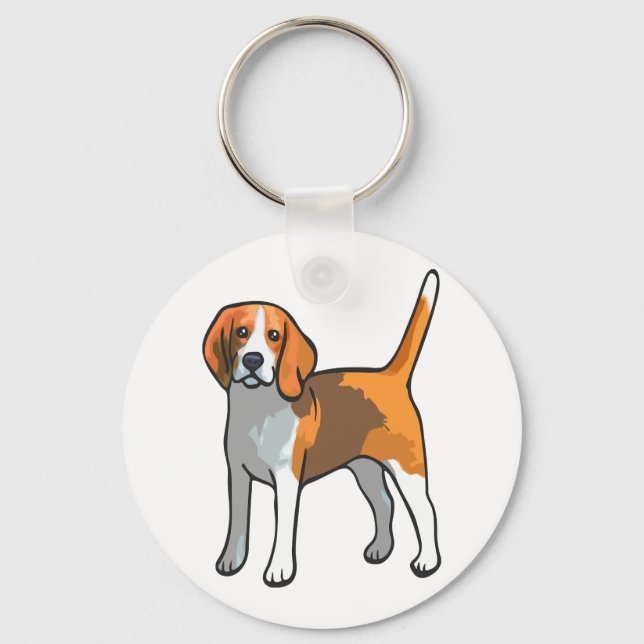Beagle Dog T Shirt Key Ring (Front)