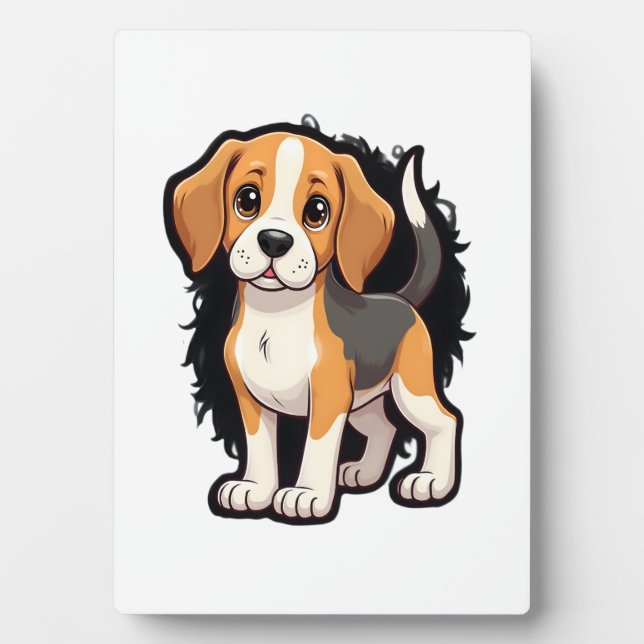 Beagle Dog T Shirt Plaque (Front)