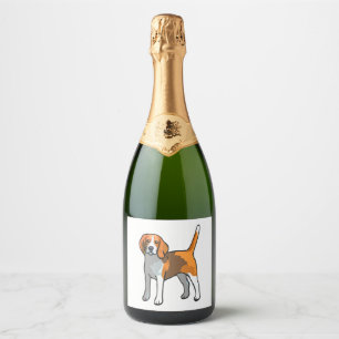 Beagle Dog T Shirt Sparkling Wine Label