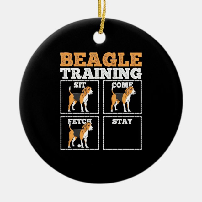 Beagle Dog Training Dog Ceramic Tree Decoration (Front)
