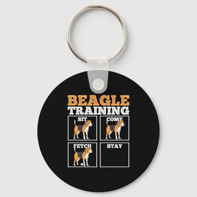 Beagle Dog Training Dog Key Ring (Front)