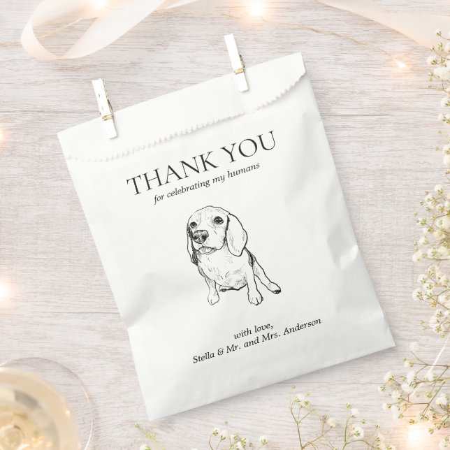 Beagle Dog Treat Pet Drawing Favour Bag (Clipped)