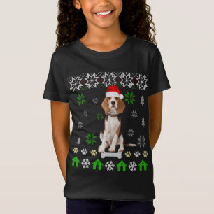 Beagle Dog Ugly Christmas - Beagle Dog Hat Santa T-Shirt