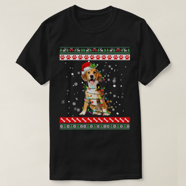 Beagle Dog Ugly Sweater Christmas Puppy Dog Lover  (Design Front)