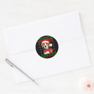 Beagle Dog Ugly Sweater Christmas Puppy Dog Lover Classic Round Sticker