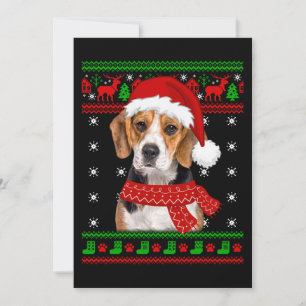 Beagle Dog Ugly Sweater Christmas Puppy Dog Lover Invitation