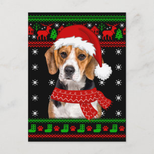 Beagle Dog Ugly Sweater Christmas Puppy Dog Lover Postcard