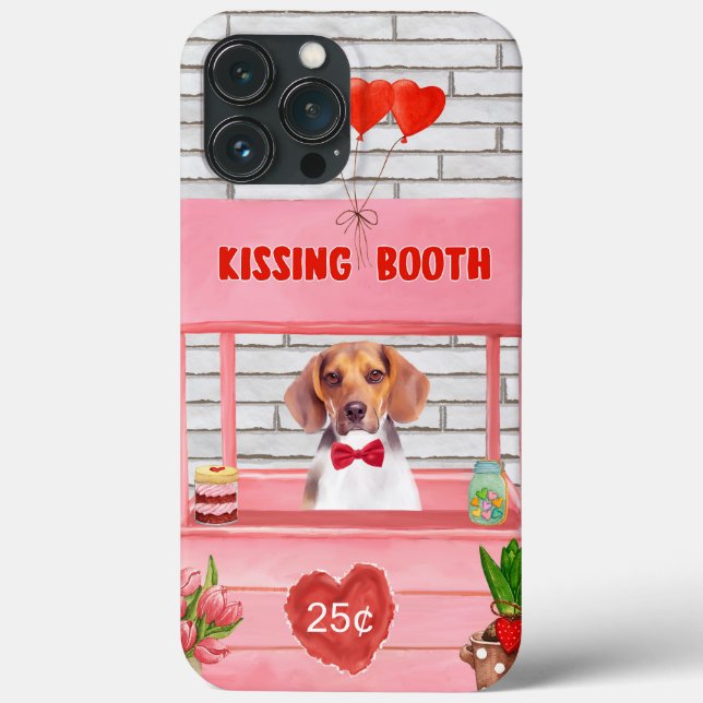 Beagle Dog Valentine's Day Kissing Booth Case-Mate iPhone Case (Back)