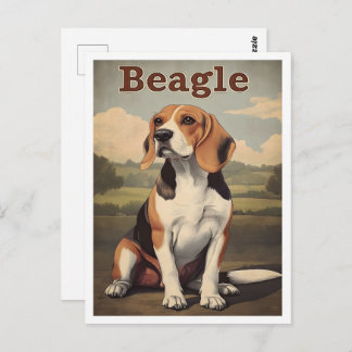 Beagle Dog Vintage Art Postcard