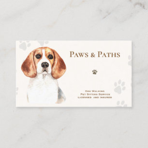Beagle Dog Walker Pet Sitting    Business Card