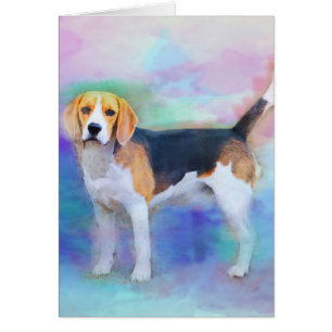 Beagle dog watercolor art painting