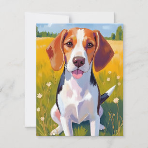 Beagle Dog Watercolor Pet Painting Thank You Card