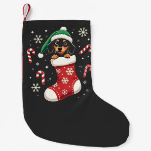 Beagle Dog Wearing Santa Hat Christmas Lovers Small Christmas Stocking