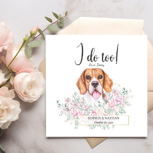 Beagle Dog Wedding Cocktail Napkins