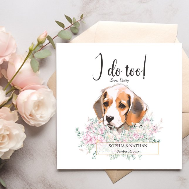 Beagle Dog Wedding Cocktail Napkins (Creator Uploaded)