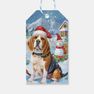 Beagle Dog Winter Wonderland Christmas Joy Gift Tags