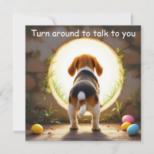 Beagle dog - with Family Name Holiday Card