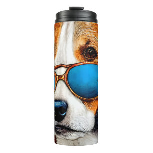 Beagle Dog with Sunglasses Thermal Tumbler