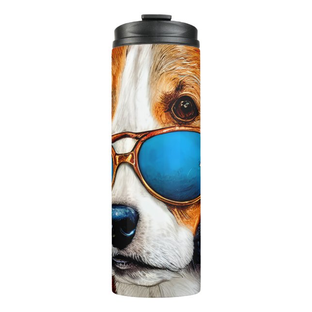 Beagle Dog with Sunglasses Thermal Tumbler (Front)