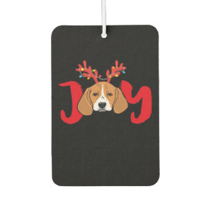 Beagle Dog Xmas Christmas Reindeer Antlers Light E Car Air Freshener