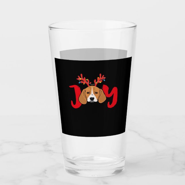 Beagle Dog Xmas Christmas Reindeer Antlers Light E Glass (Front)