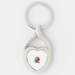 Beagle Dog Xmas Lighting Santa Riding Beagle Chris Key Ring