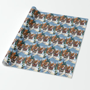 Beagle Dogs Christmas Snow Holiday Wrapping Paper