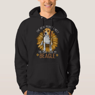 Beagle Dogs I Love My Beagle Floral Sunflower Hoodie