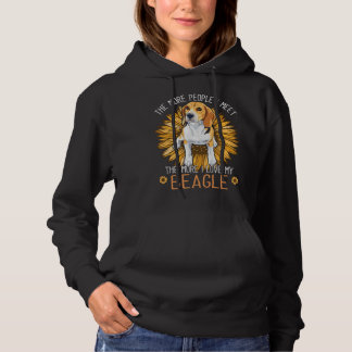 Beagle Dogs I Love My Beagle Floral Sunflower Hoodie