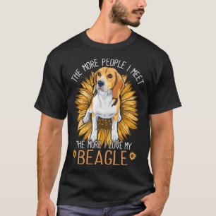 Beagle Dogs I Love My Beagle Floral Sunflower T-Shirt