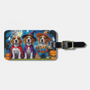 Beagle Dogs Pumpkin Halloween Funny Luggage Tag