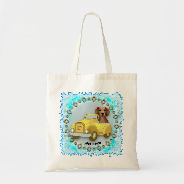 Beagle Driving Car Tote Bag (Front)