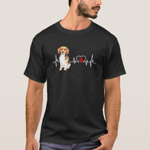 Beagle EKG Heartbeat Heart Line Dog Lovers T-Shirt