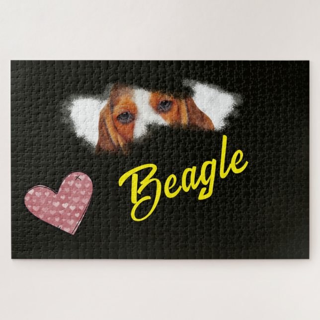 Beagle Eyes Solid Colour 1000 piece Jigsaw Puzzle (Horizontal)