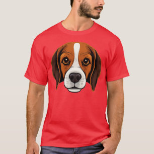 Beagle Face Cute toon Puppy Lover T-Shirt