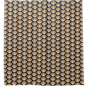 Beagle Face Pattern Shower Curtain